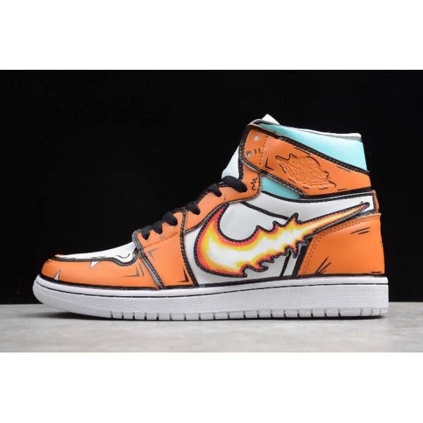 Nike Air Jordan 1 High Turuncu / Siyah / Mavi Basketbol Ayakkabısı Türkiye - V5R46E2P